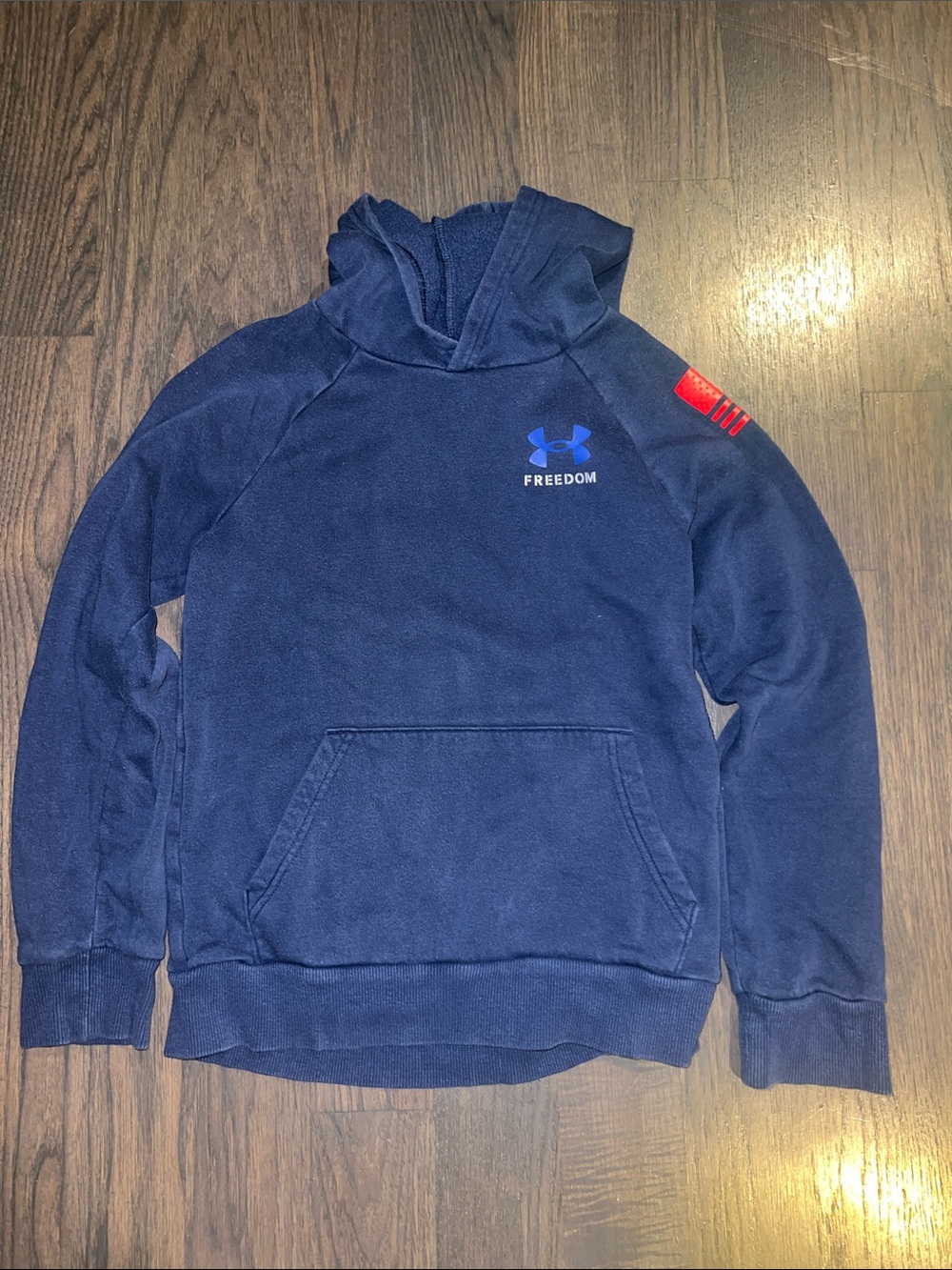 Boys’ Under Armour Navy Blue "Freedom" Hooded Sweatshirt Size YMD